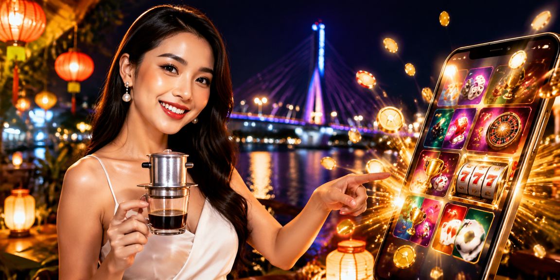Người chơi thưởng thức trò chơi casino trên điện thoại tại Hội An